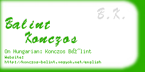 balint konczos business card